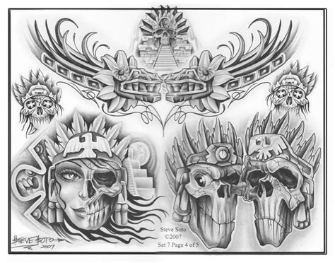 Steve Soto Tattoo Sketchbooks VK Chicano Art Tattoos Aztec Art