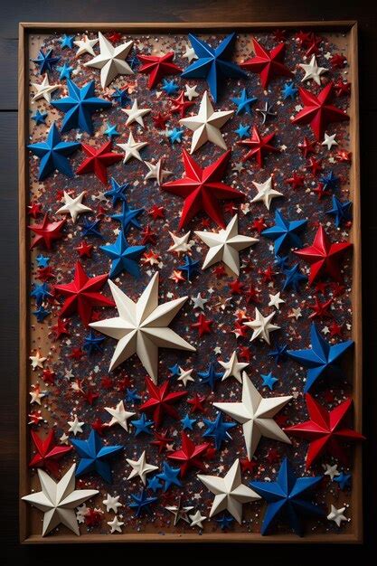 Premium AI Image | a display of red, white, and blue stars.