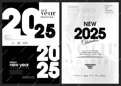 Premium Vector Happy New Year 2025 Poster Design Simple Poster Design