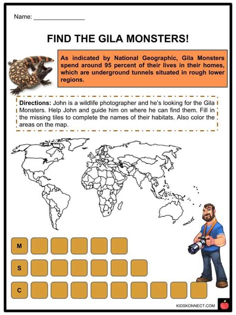 Gila Monster Facts Worksheets Habitat Diet Venom For Kids