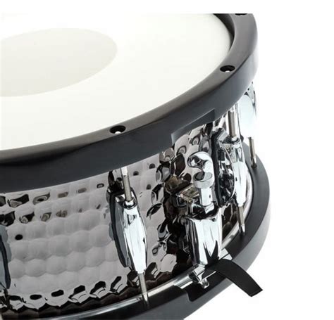 Snare Drum Gretsch Hammered Black Steel W Wood Hoops S Wh Bsh