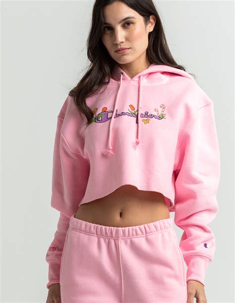 CHAMPION x Candy Land Womens Crop Hoodie - LIGHT PINK | Tillys