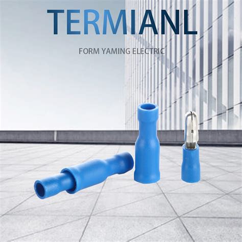 Ym Terminal Connectors Set Bag Blue Female With Male Bullet Shape