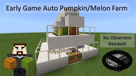 Early Game Automatic Pumpkinmelon Farm No Observers Needed Youtube