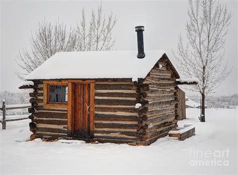 Lonely Winter Log Cabin Photograph By Gary Whitton Fine Art America