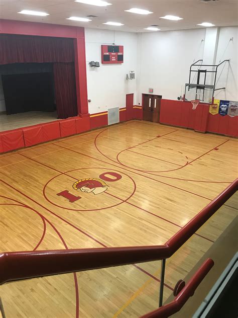 The College Corner Ohio Gym Midcourt Stripe Has A Strange Divide