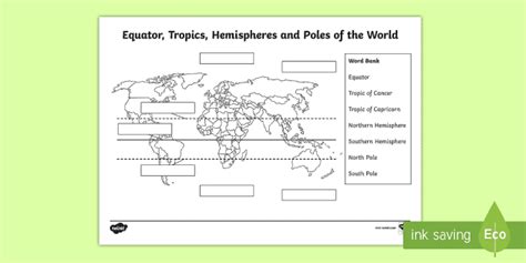 Equator Map Lehrer Gemacht Twinkl Worksheets Library