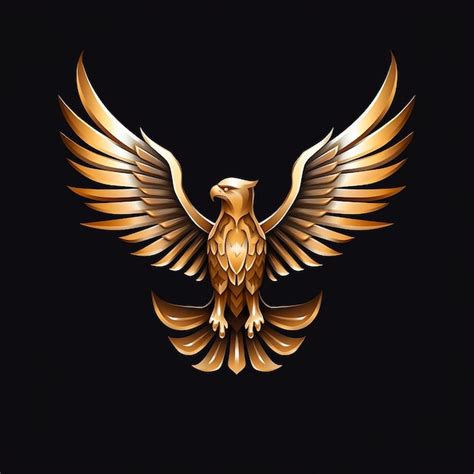 Premium Photo A Gold Eagle With A Gold Eagle On Its Wings