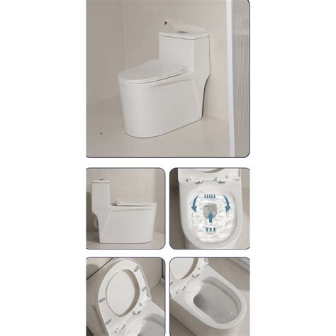 White Elongated Floor Mounted One Piece Toilet Rough In Size With