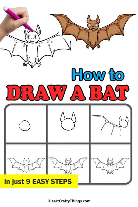 Bat Drawing How To Draw A Bat Step By Step