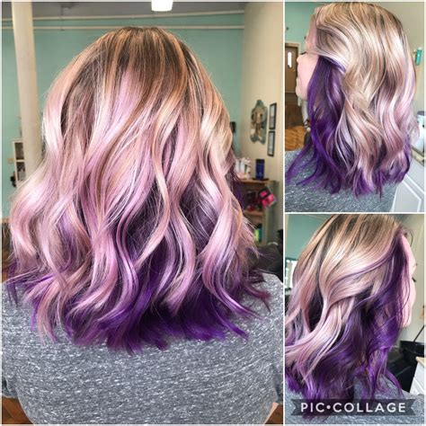 Purple And Ash Ashblondebalayage Purple Underneath Ash Blonde Balayage