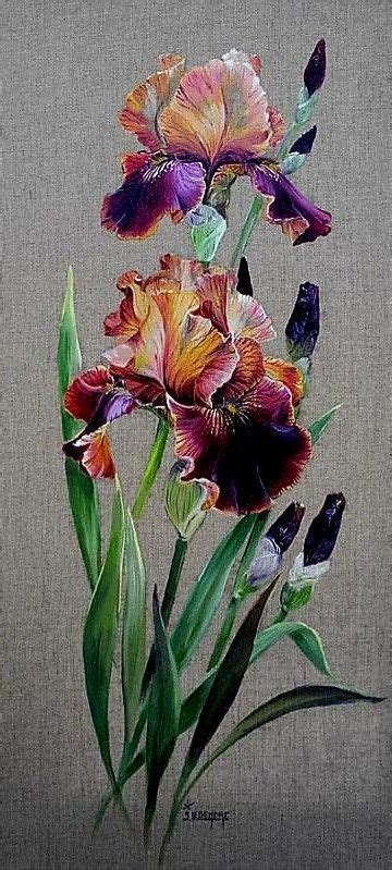 Pin By On Paintings Flower Painting Canvas Iris Art Flower