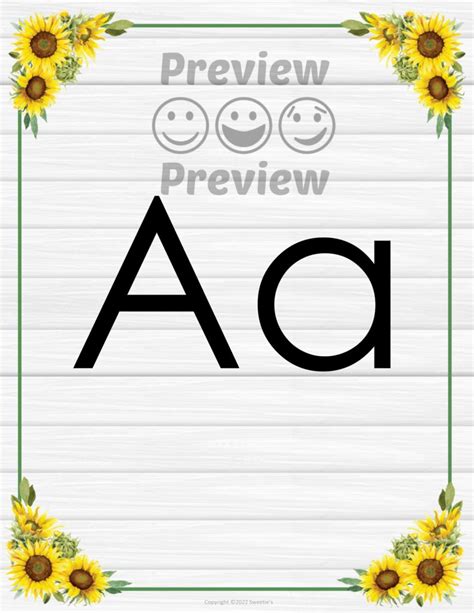 Alphabet Posters Farmhouse Sunflower Made By Teachers