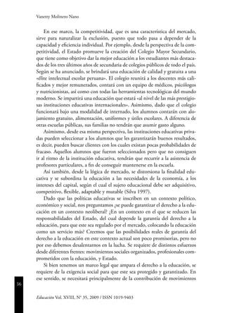 Lectura Derecho A La Educaci N En El Peru Pdf