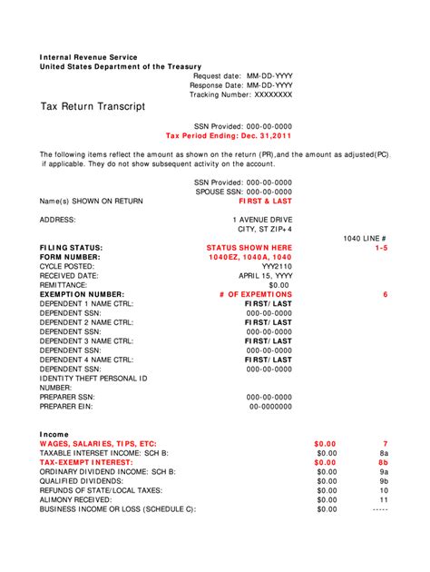 Tax return transcript example: Fill out & sign online | DocHub