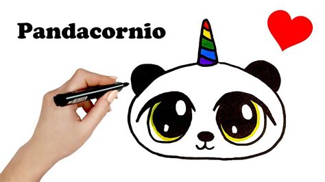 How To Draw A Panda Bear Unicorn Easy Pandacornio How To Draw A Cute Pandacorn