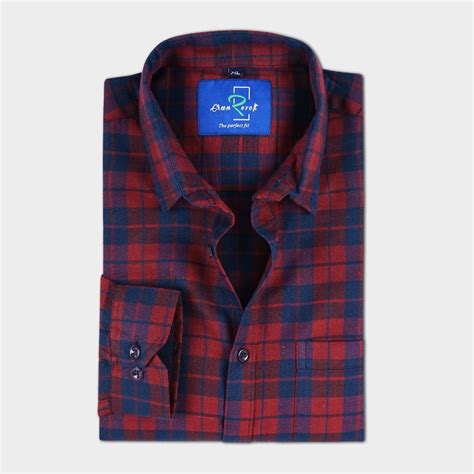 Small Checks Cotton Red Check Shirt For Men Full Sleeves Casual At Rs