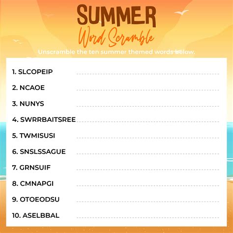 Summer Word Scramble Printable Printable Word Searches Hot Sex Picture