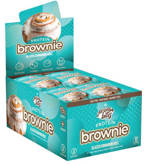 Prime Bites Protein Brownie Glazed Cinnamon Roll 12 Pack