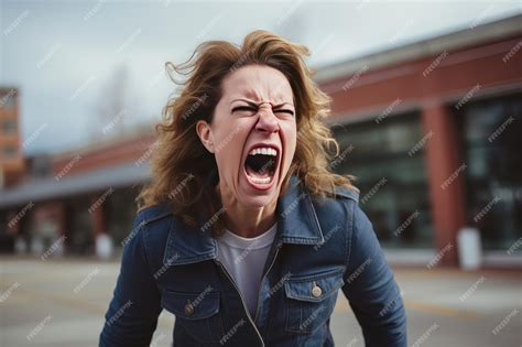 Premium Ai Image A Woman With Her Mouth Open And A Screaming Woman