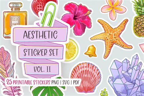 13+ Incredible Printable Aesthetic Stickers Draft | ria gallagher