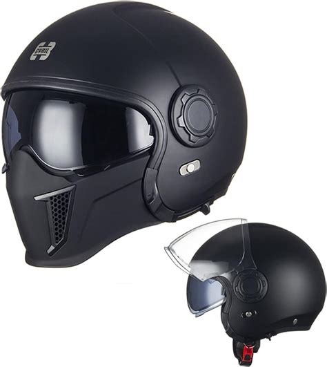 Kilcvem Motorradhelm Jethelm Mit Sonnenblende Rollerhelm Scooter