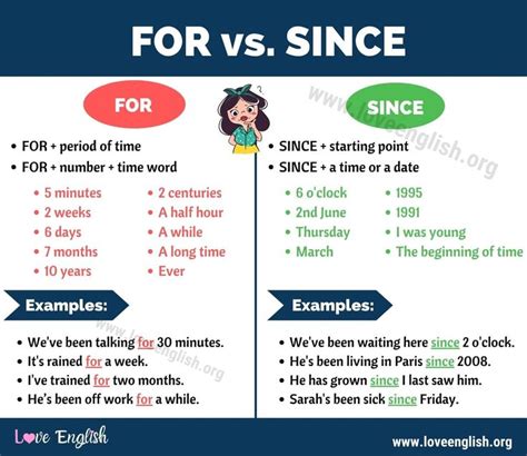 For Or Since How To Use For And Since In English Sentences Love