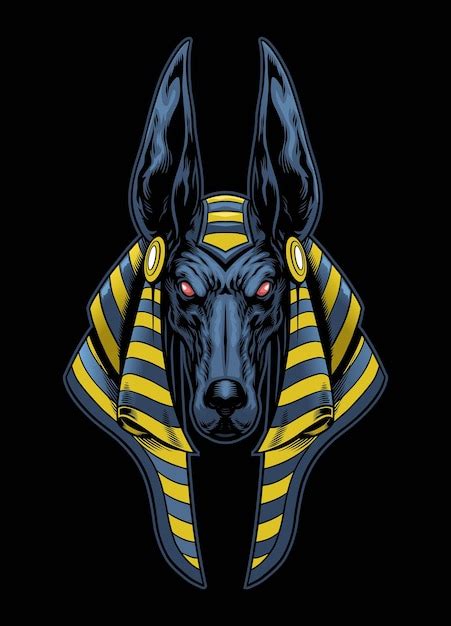 Anubis dios jefe de la mitología egipcia Vector Premium