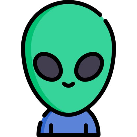 Icono De Extraterrestre Kawaii Lineal Color