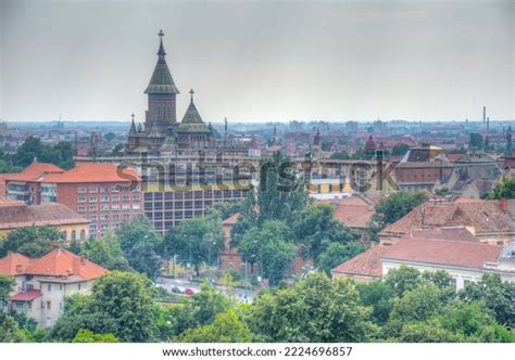 Aerial View Timisoara Metropolitan Orthodox Cathedral Stock Photo