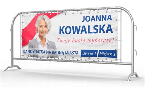 Baner Wyborczy Reklamowy Plandeka 2x1m Kreator Projektu Wybory Cena