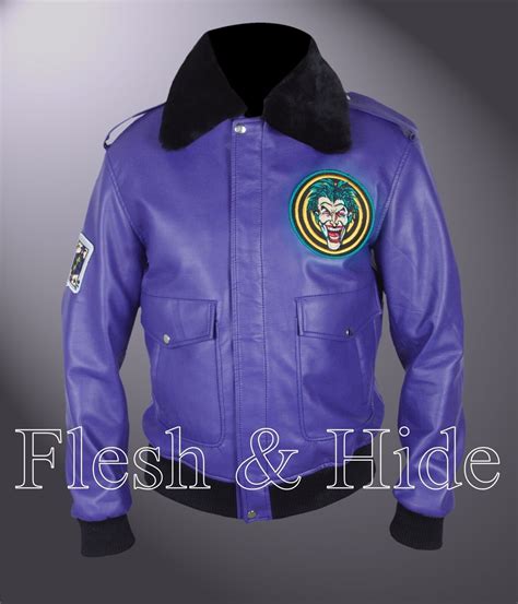 Batman Henchmen Joker Goon Purple Bomber Jacket With Faux Fur Collar Ebay