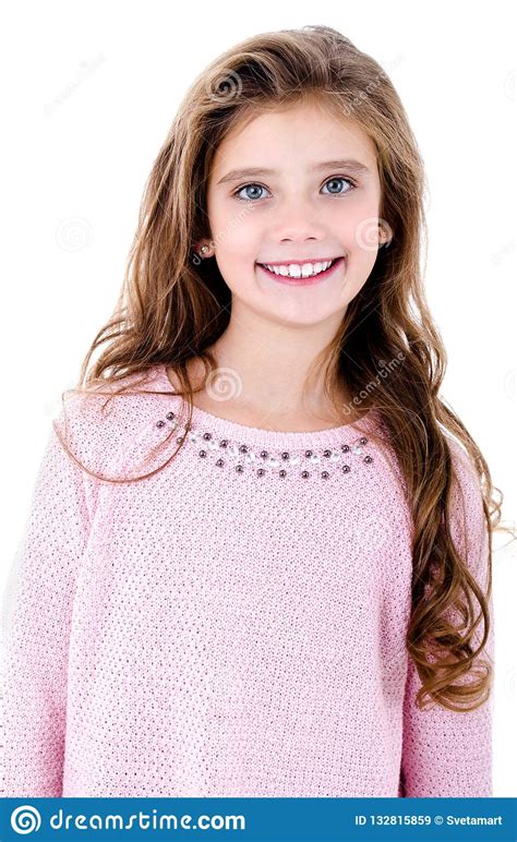 Portrait De L Enfant De Sourire Adorable De Petite Fille D Isolement