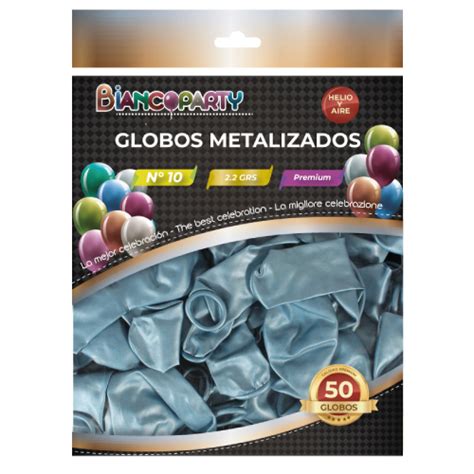 Globos Colores Metalizados Pcs Celeste Claro Red America Mayorista