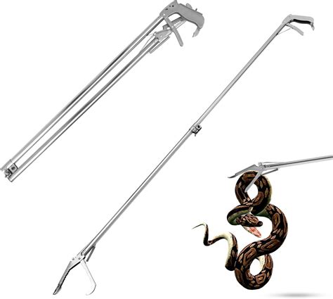 Lonsge 60 Collapsible Snake Catcher Tongs Stainless Steel