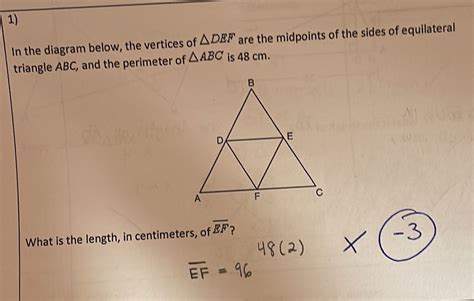 Solved In The Diagram Below The Vertices Of Def Are The Midpoints