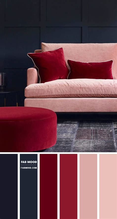 Navy Blue Grey And Blush Pink Living Room | www.myfamilyliving.com