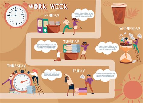 Work Week Flat Infographic 31984051 Vector Art at Vecteezy