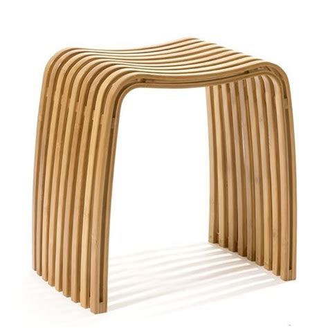 Contemporary Stool ORDINA CIPI Bamboo Wooden Base Double