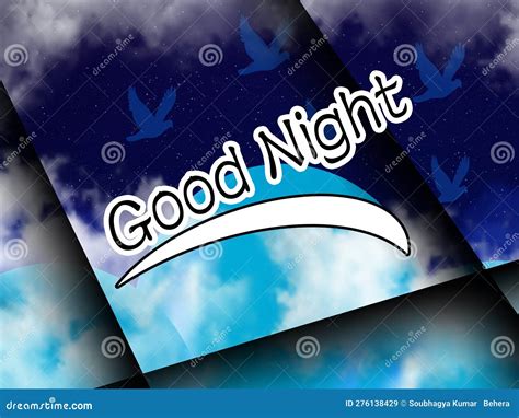 Stars on Blue Dark Background Good Night Card Stock Illustration ...