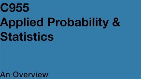 WGU Applied Statistics And Probability C955 YouTube