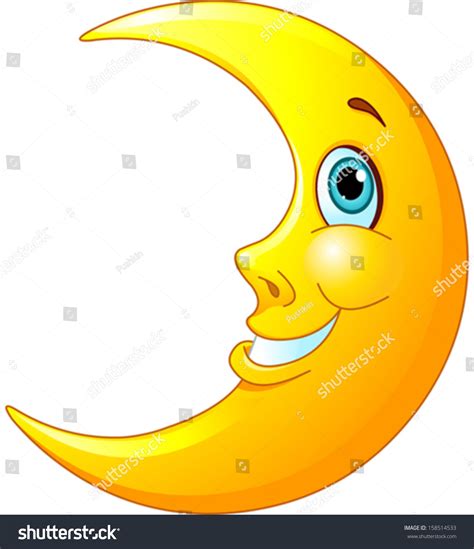 Illustration Happy Moon Friendly Smile On Stock Vector 158514533