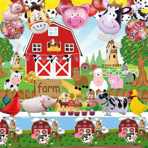 Buy Farm Animals Theme Party Decorations Farm Barn Animals Backdrop