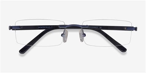 Montecelio Rectangle Navy Rimless Eyeglasses Eyebuydirect