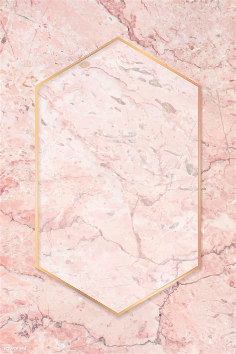 1080p Free Download Premium Vector Of Hexagon Gold Frame On Pink