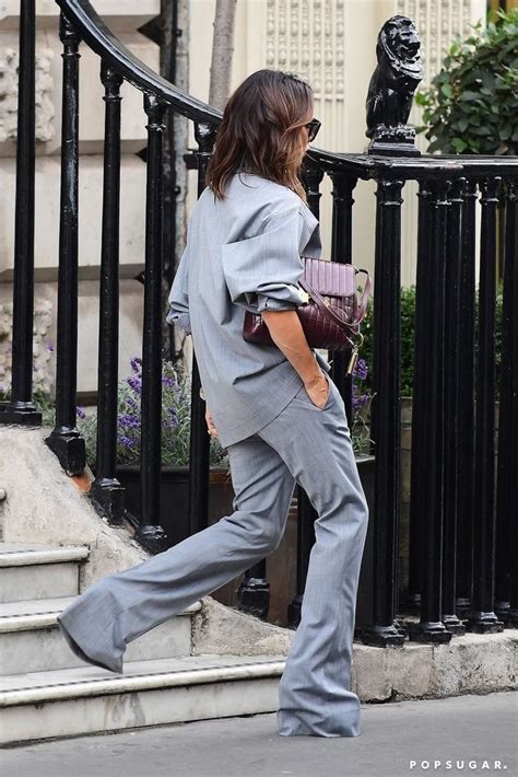 Victoria Beckham Gray Suit In London September 2018 Popsugar Fashion