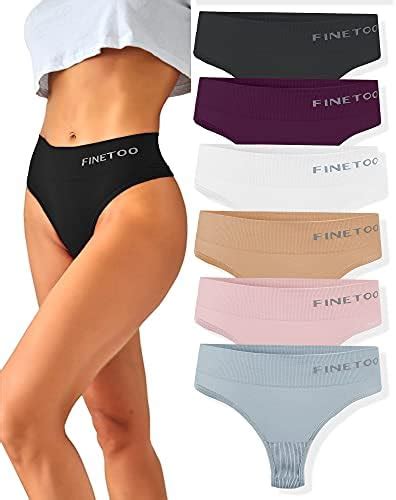 FINETOO 6er Pack String Tangas Damen Bauchkontrolle Strings Set