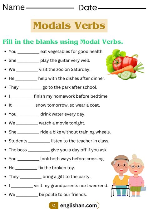 Modals Verbs Exercises With Answers In English