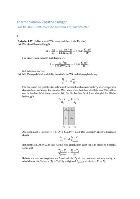 Zusatzlsungen L Sung Thermodynamik Zusatz L Sungen Prof Dr Kay E