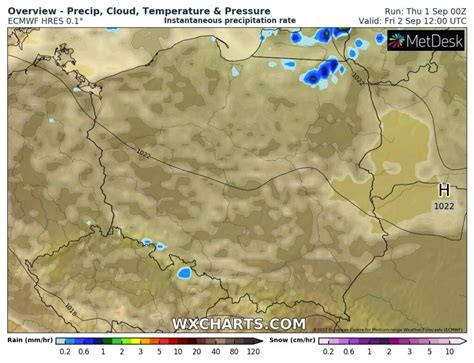 Pogoda na 2 września 2022 Kontynuacja wyżowej aury ale temperatury